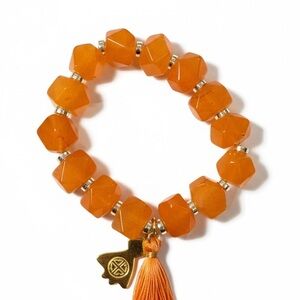 Boutique C. Wonder Genuine Orange Gemstone Tassel Bracelet
